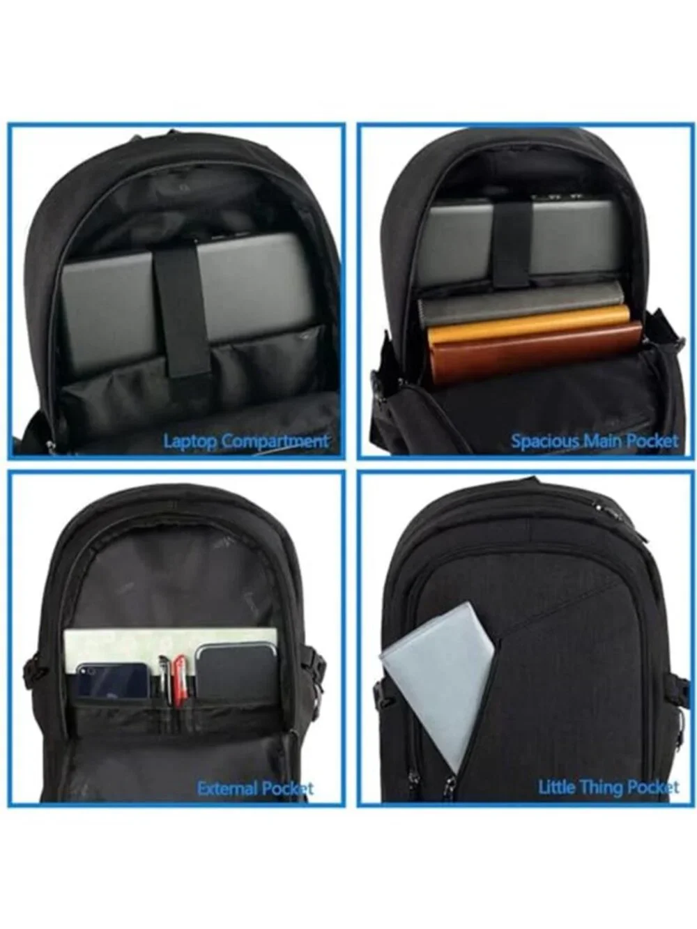 17 Inch Laptop Backpack Anti Theft Travel Backpack School Work Carry On Bag